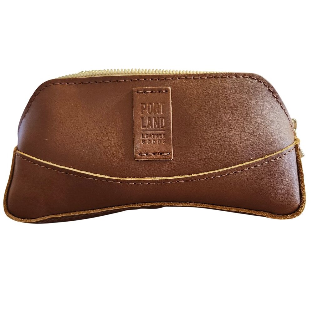 Portland Leather Brown Leather Cosmetic Pouch